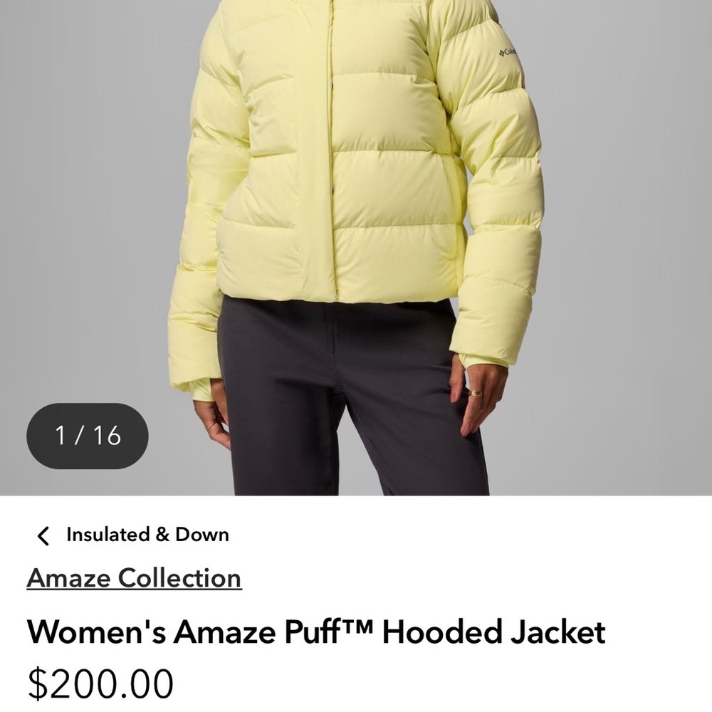 Columbia Women's Amaze Puff Yellow Jacket